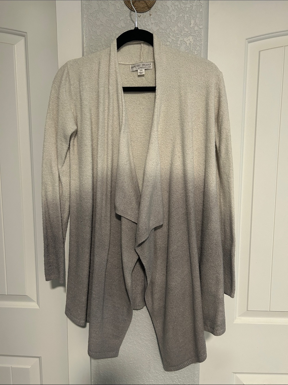 Barefoot Dreams Gradient  Cardigan in Cream and Gray S/M